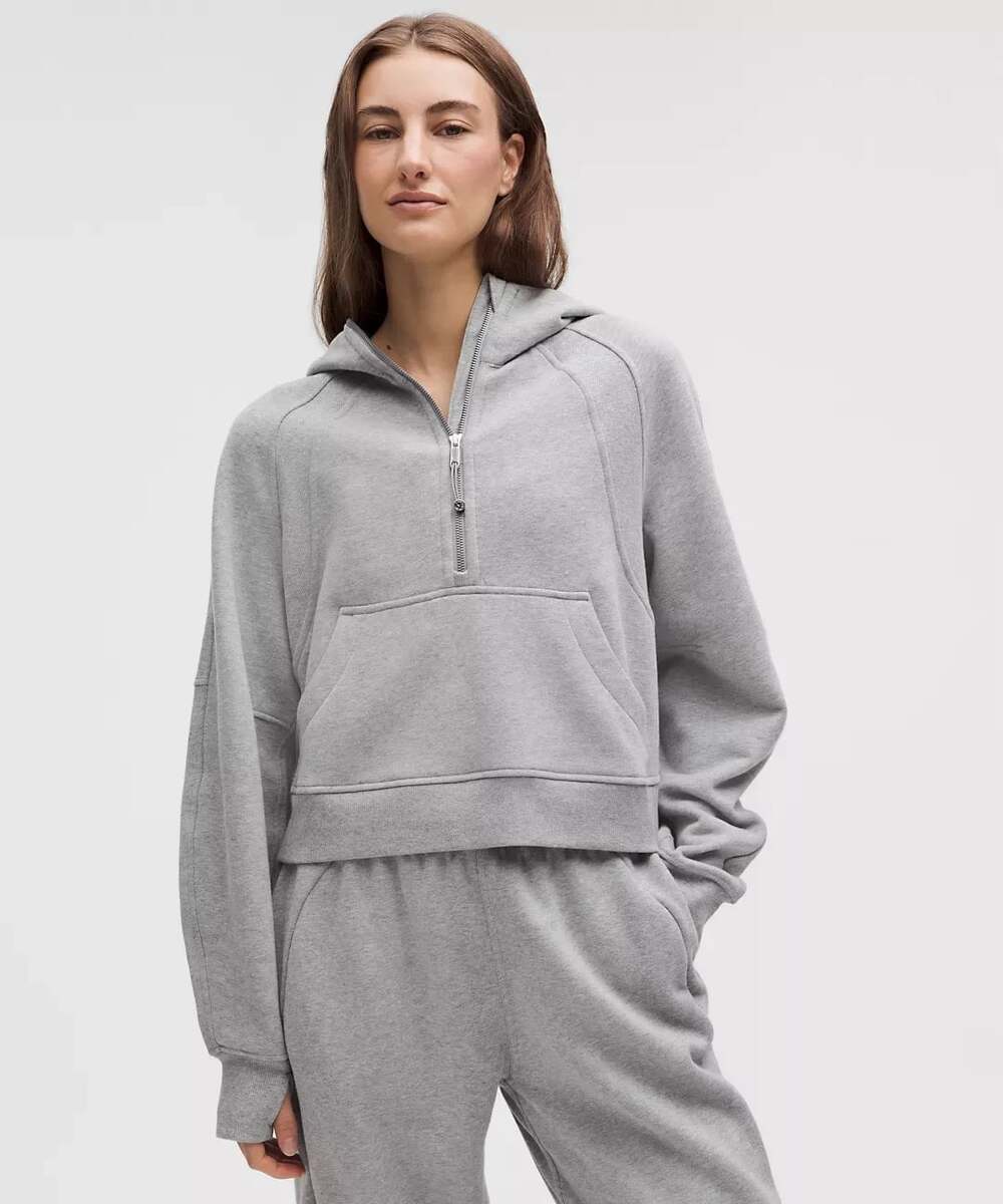 Lululemon Scuba Oversized Half-Zip Hoodie Heathered Light Grey